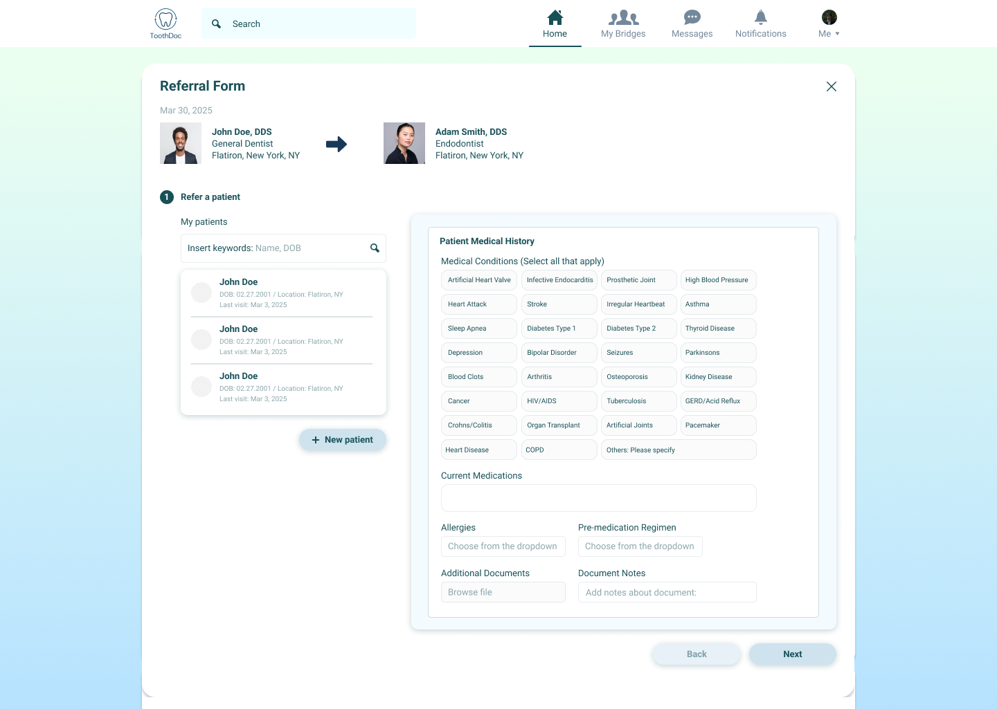 ToothDoc referral flow